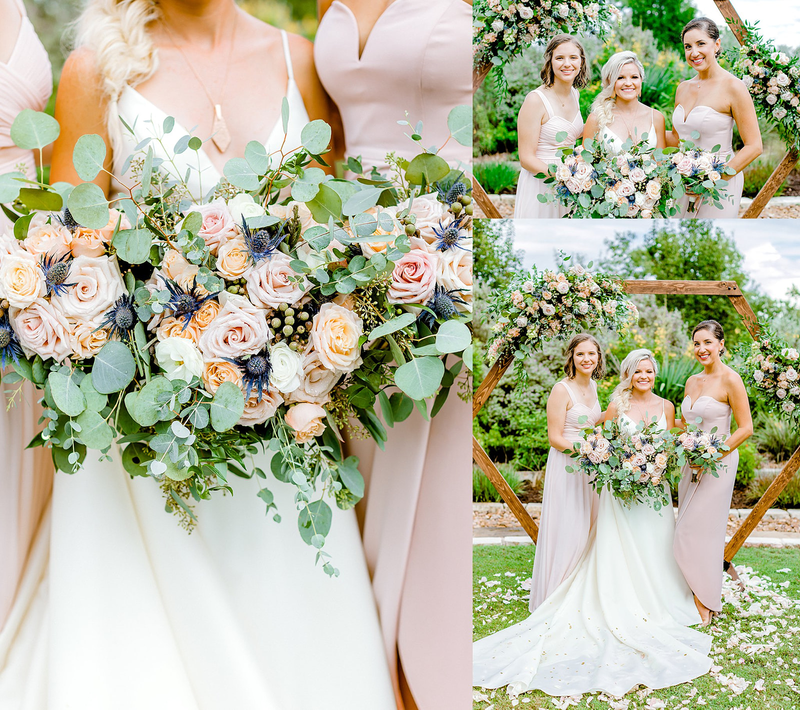 Blush and Green Bridal Bouquet-Gricelda's Photography-San Antonio Wedding Photographer