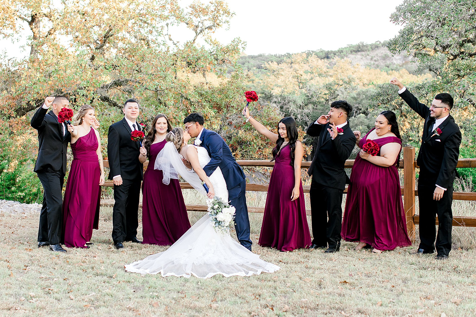 Navy and Maroon Hill Country Wedding by Gricelda's Photography, San Antonio Wedding Photographer